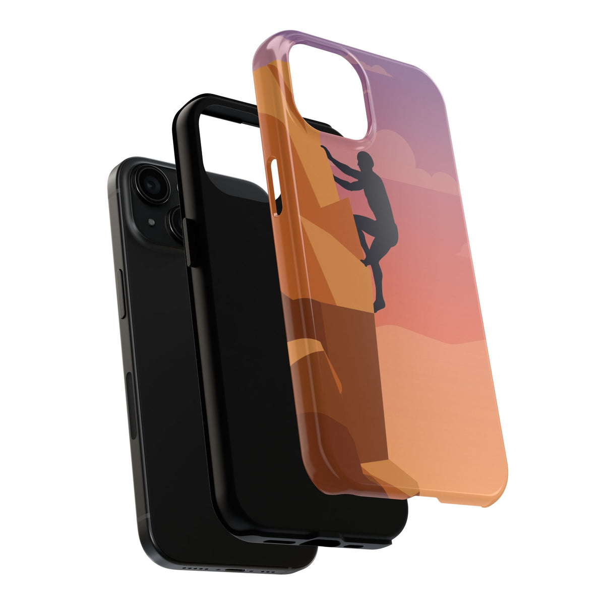 Rock Climber Phone Case - Sandstone Cliff Sunset Silhouette