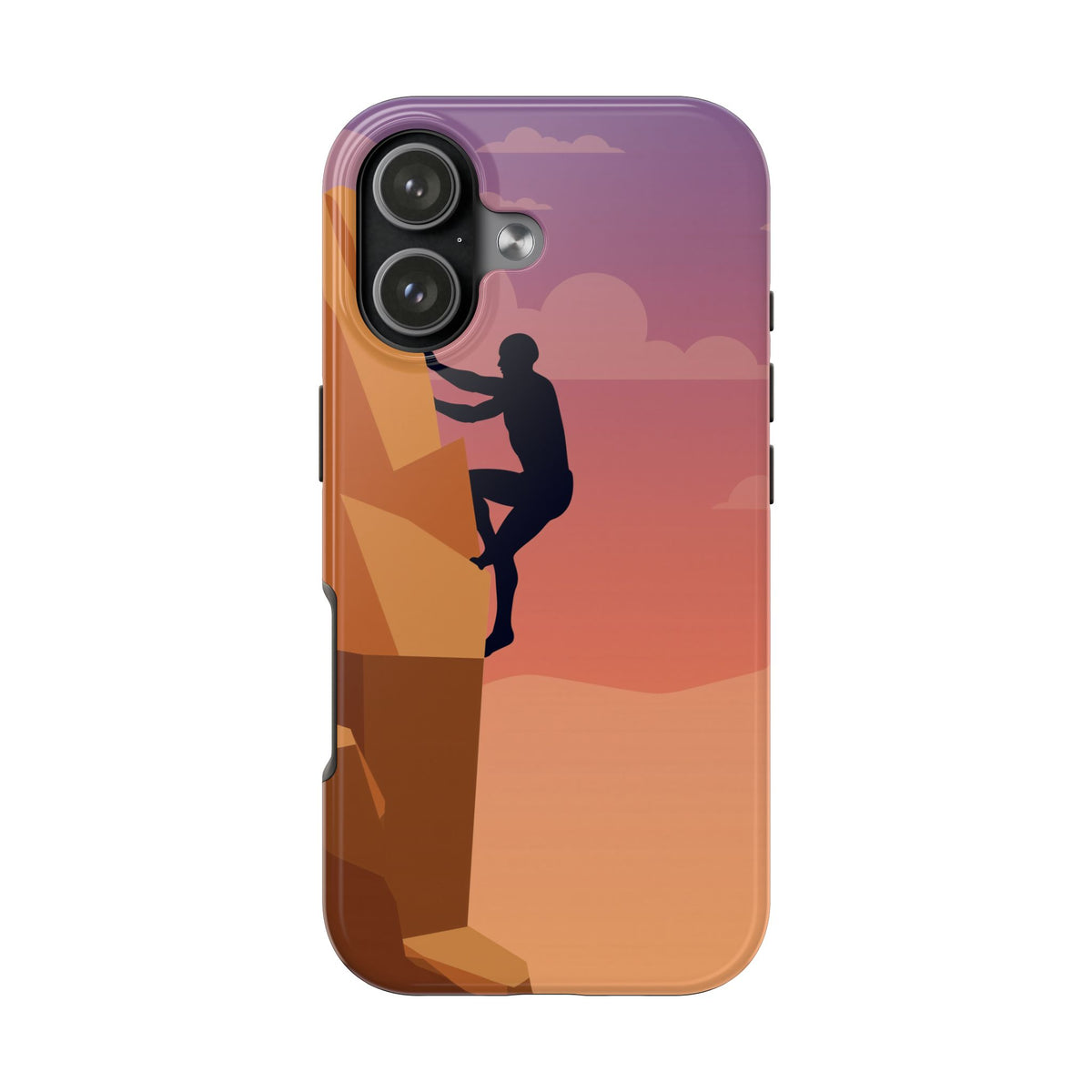 Rock Climber Phone Case - Sandstone Cliff Sunset Silhouette