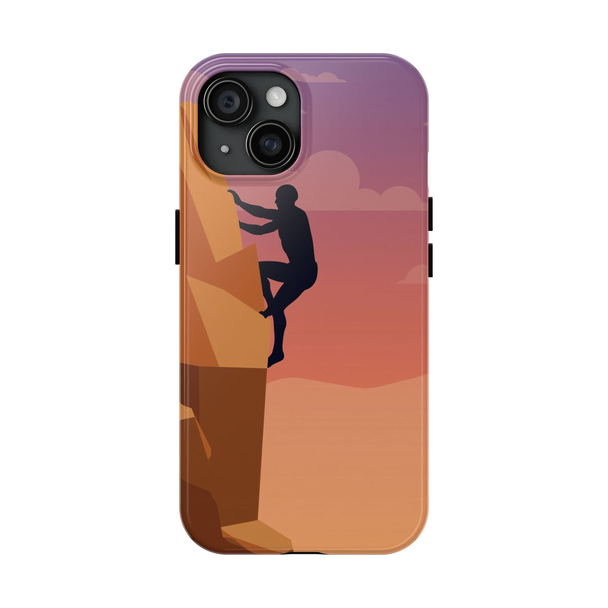 Rock Climber Phone Case - Sandstone Cliff Sunset Silhouette