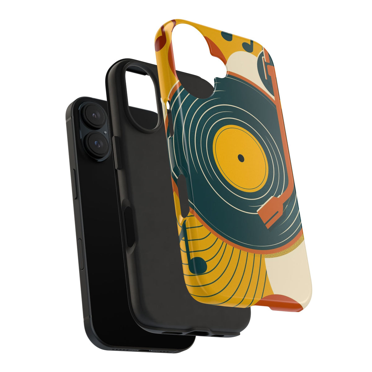 Vinyl Record Phone Case - Retro Mid-Century Music Design