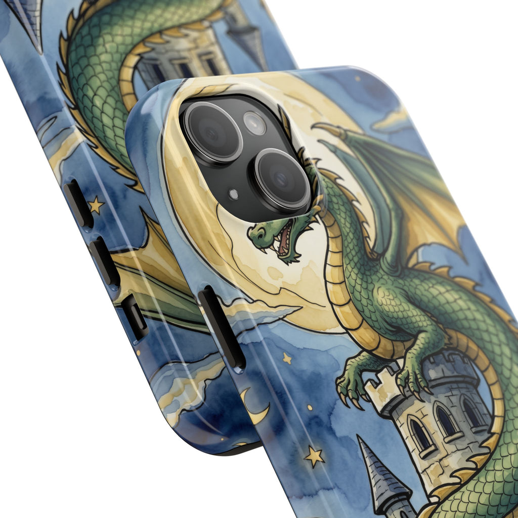 Fantasy Dragon Phone Case - Wizard Tower Ink and Watercolor