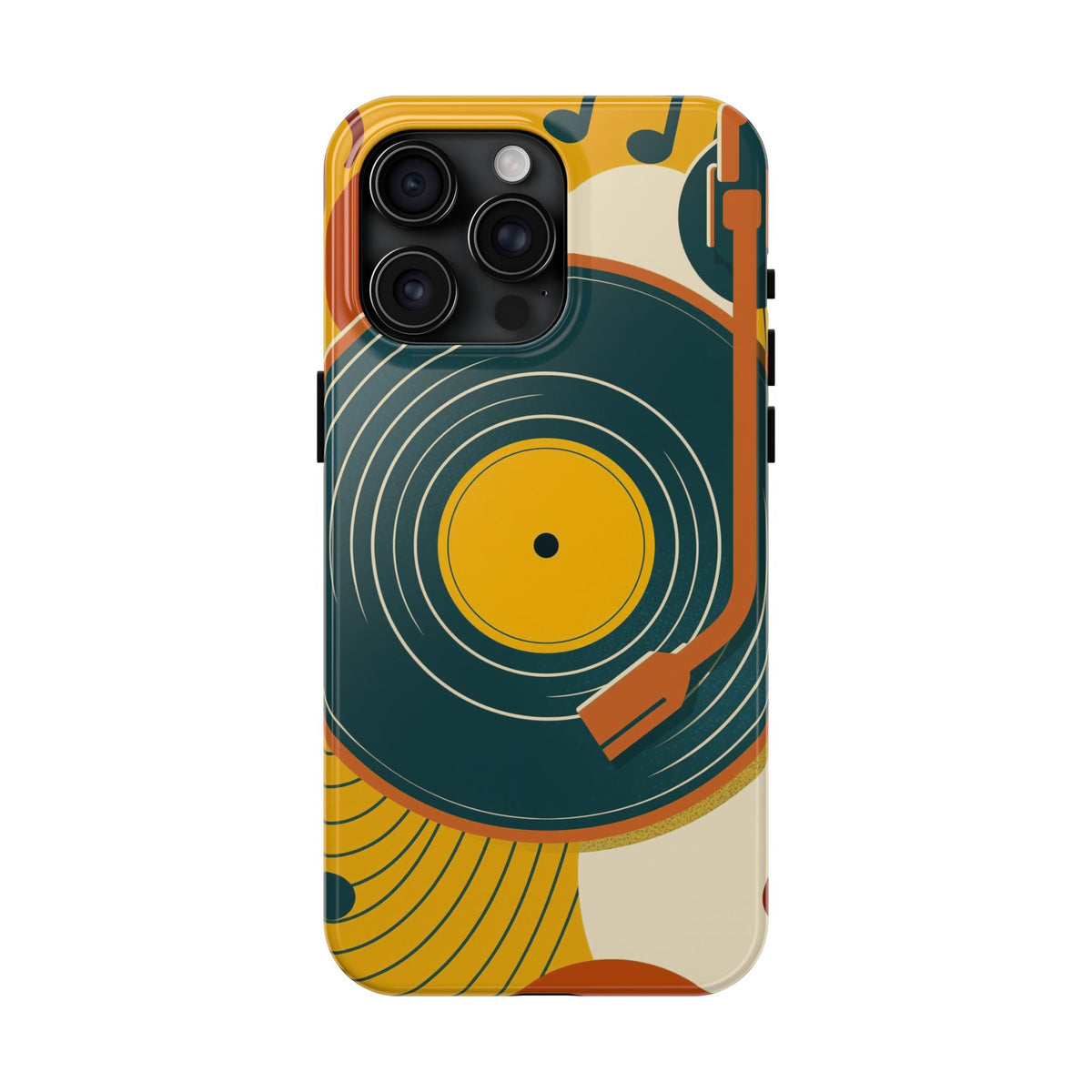 Vinyl Record Phone Case - Retro Mid-Century Music Design