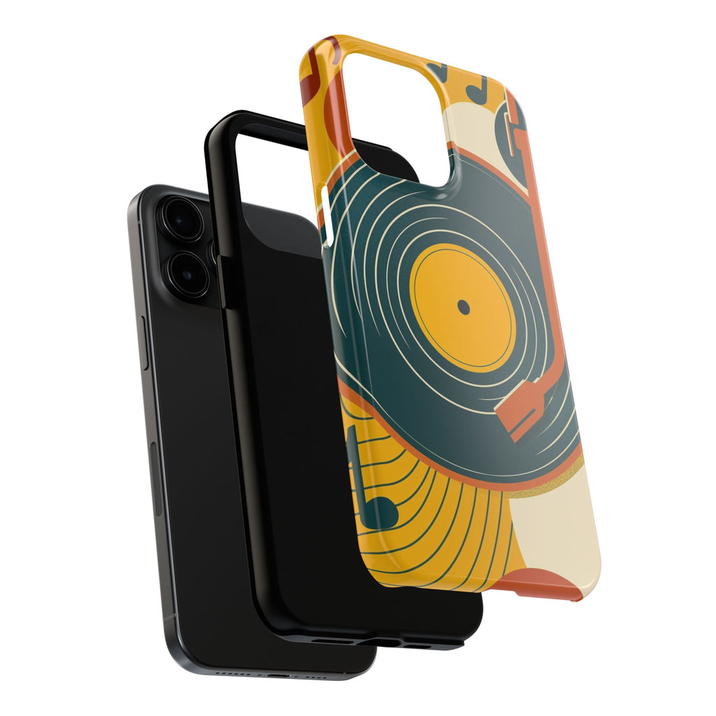 Vinyl Record Phone Case - Retro Mid-Century Music Design