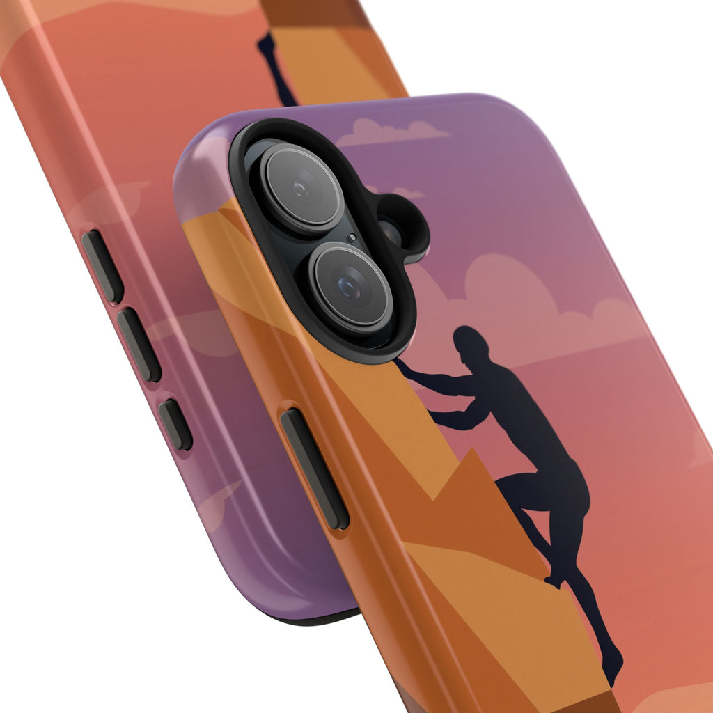 Rock Climber Phone Case - Sandstone Cliff Sunset Silhouette