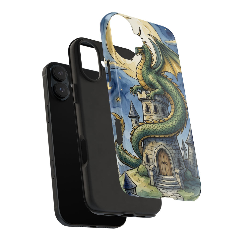 Fantasy Dragon Phone Case - Wizard Tower Ink and Watercolor