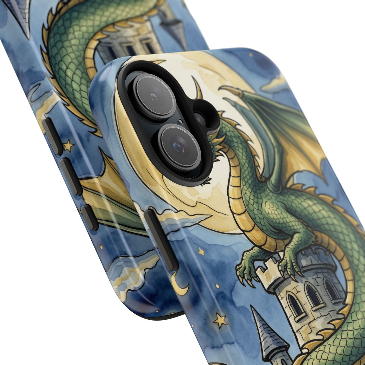 Fantasy Dragon Phone Case - Wizard Tower Ink and Watercolor