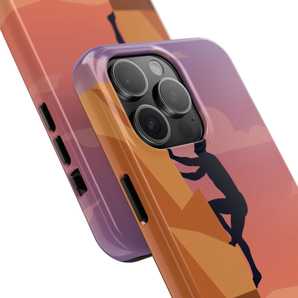 Rock Climber Phone Case - Sandstone Cliff Sunset Silhouette