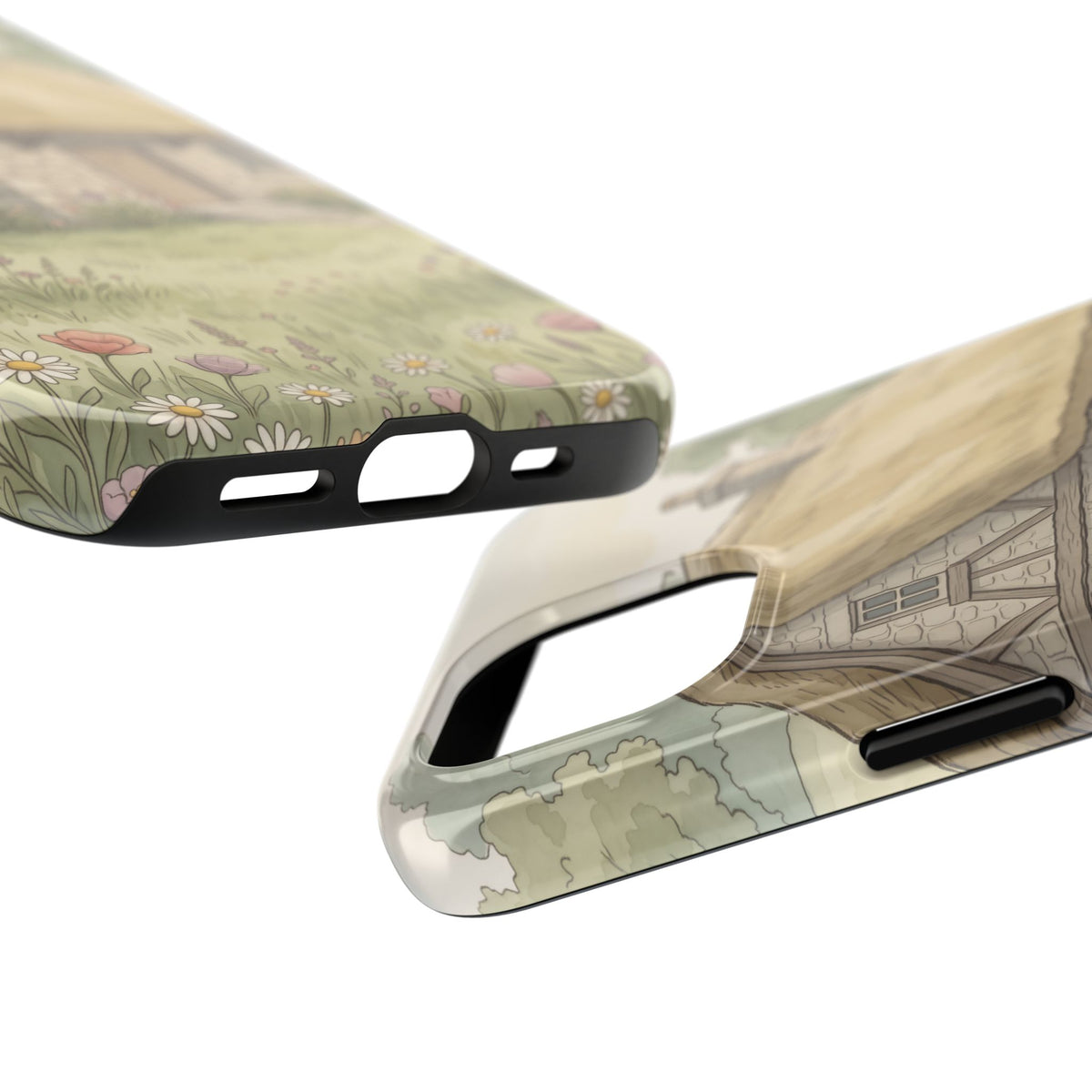 Cottagecore Cottage Phone Case - Storybook Meadow Art Case