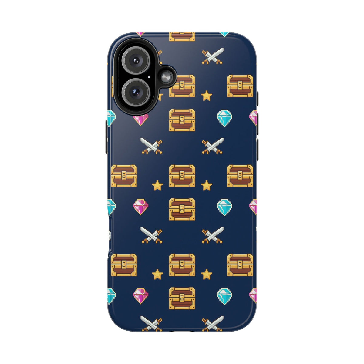 Pixel Treasure Phone Case - Retro RPG Style Gems and Potions