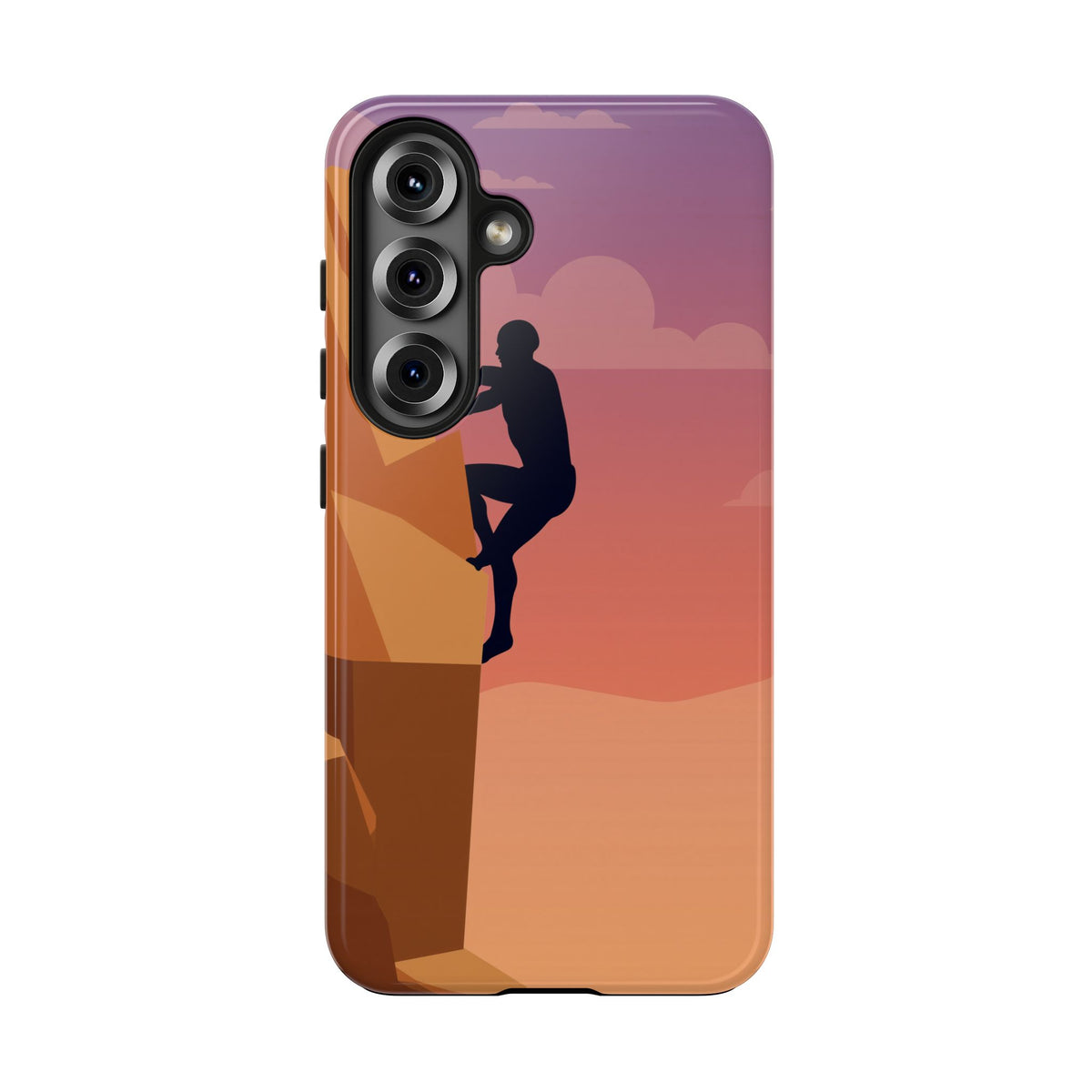 Rock Climber Phone Case - Sandstone Cliff Sunset Silhouette