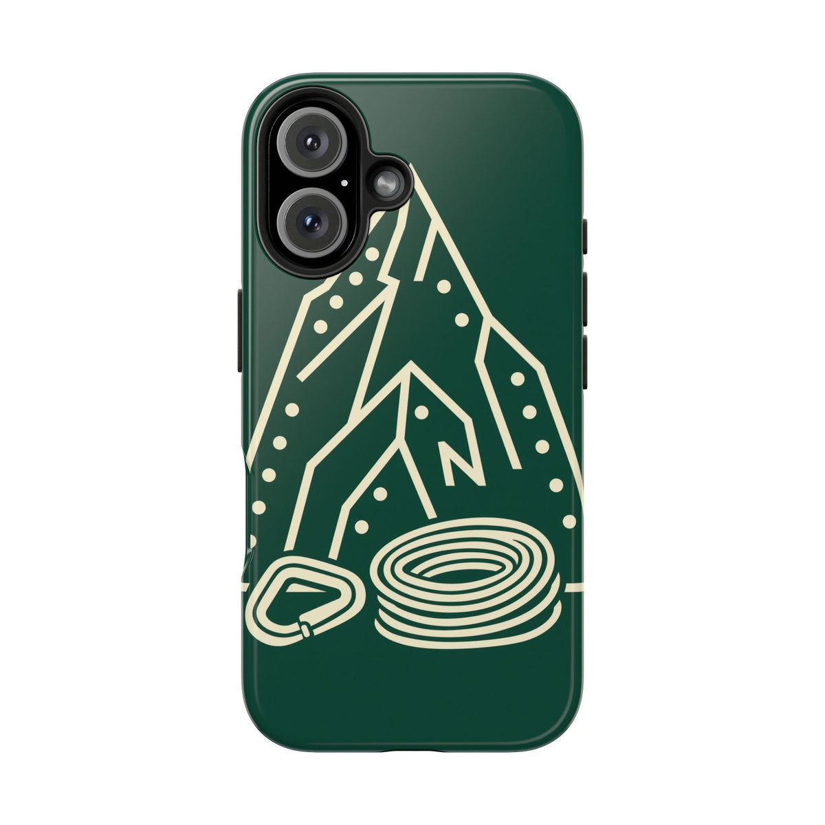 Rock Climbing Phone Case - Mountain Route, Rope and Carabiner
