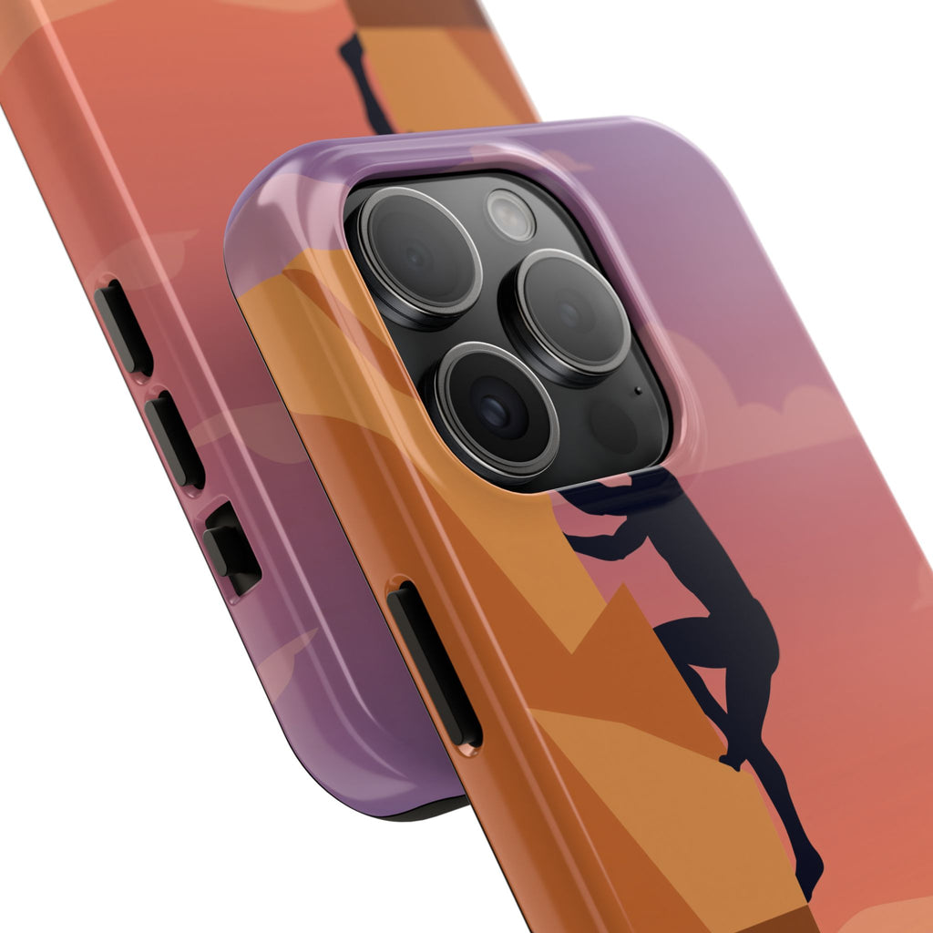 Rock Climber Phone Case - Sandstone Cliff Sunset Silhouette