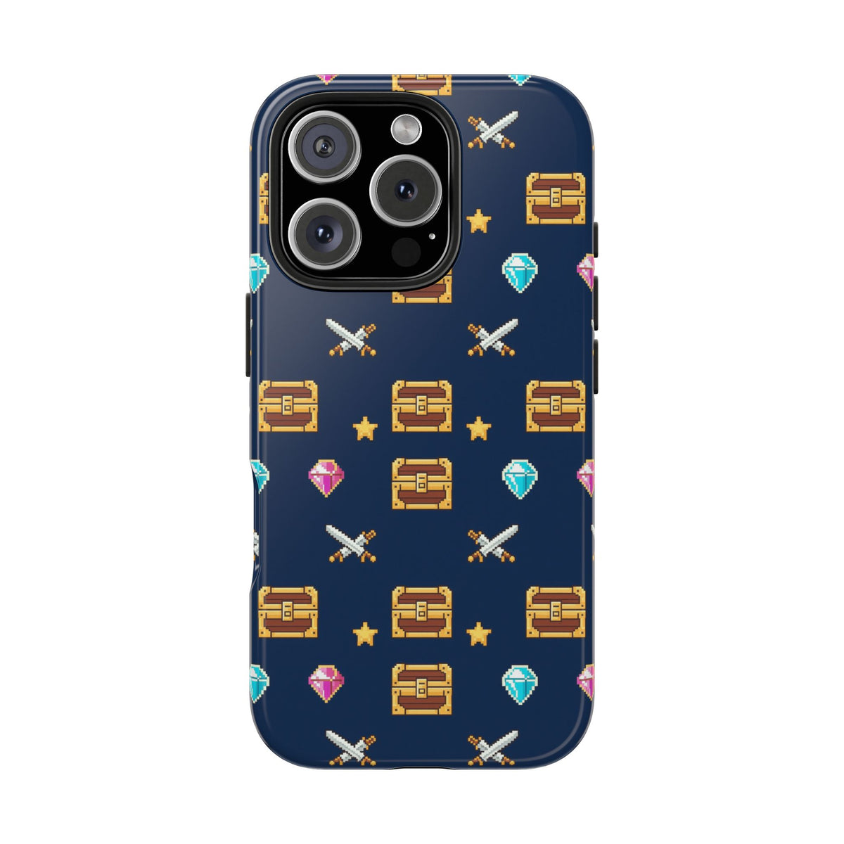 Pixel Treasure Phone Case - Retro RPG Style Gems and Potions