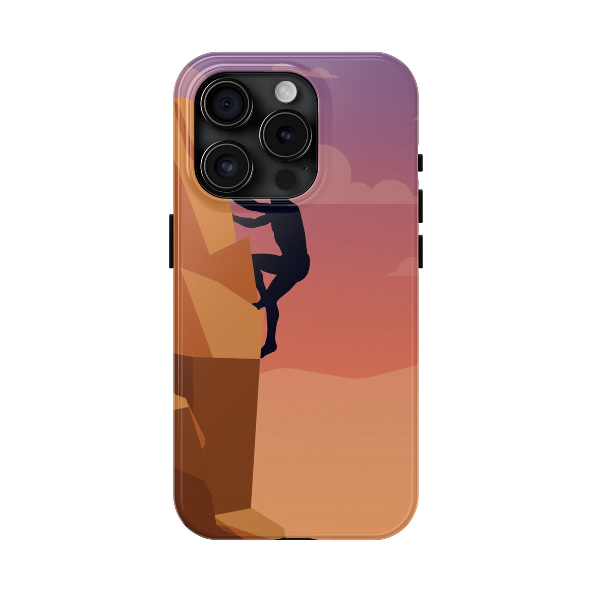 Rock Climber Phone Case - Sandstone Cliff Sunset Silhouette