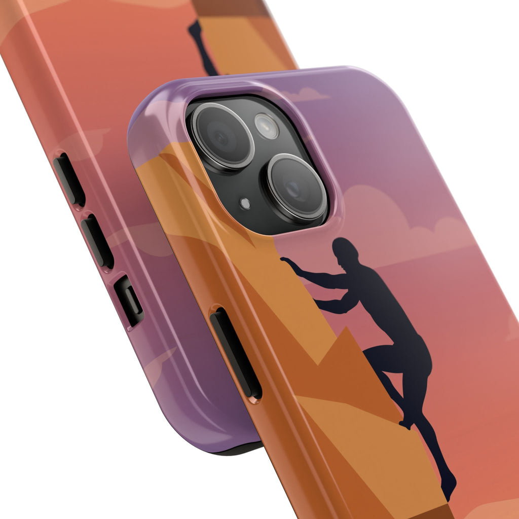Rock Climber Phone Case - Sandstone Cliff Sunset Silhouette
