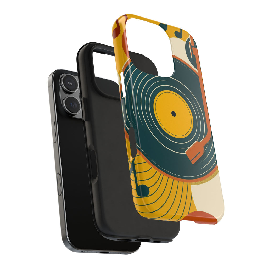 Vinyl Record Phone Case - Retro Mid-Century Music Design