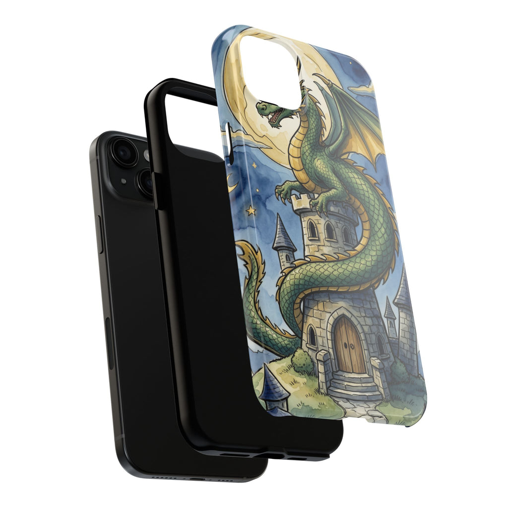 Fantasy Dragon Phone Case - Wizard Tower Ink and Watercolor