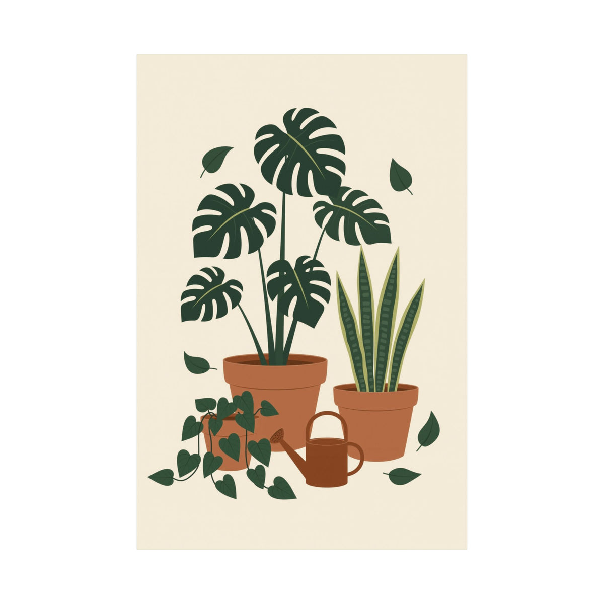 Plant Parent Poster - Monstera and Houseplants Botanical Art