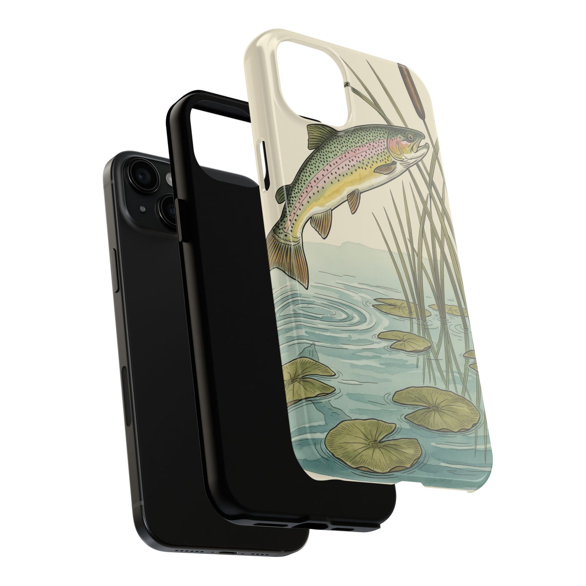 Trout Fishing Phone Case - Vintage Field Guide Fish Illustration