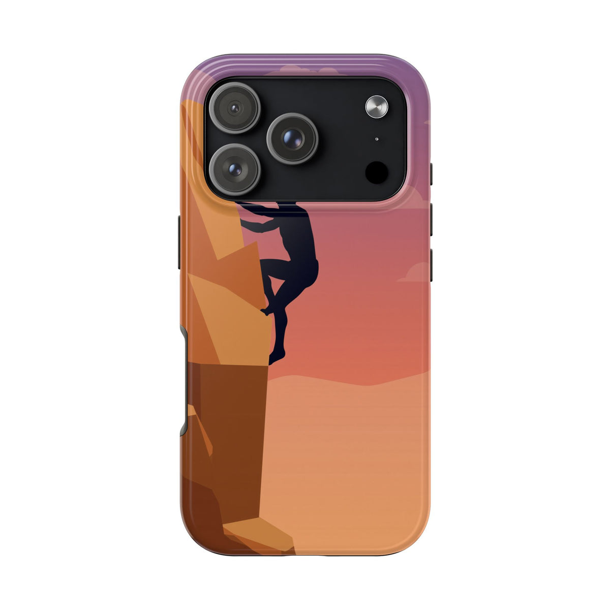 Rock Climber Phone Case - Sandstone Cliff Sunset Silhouette