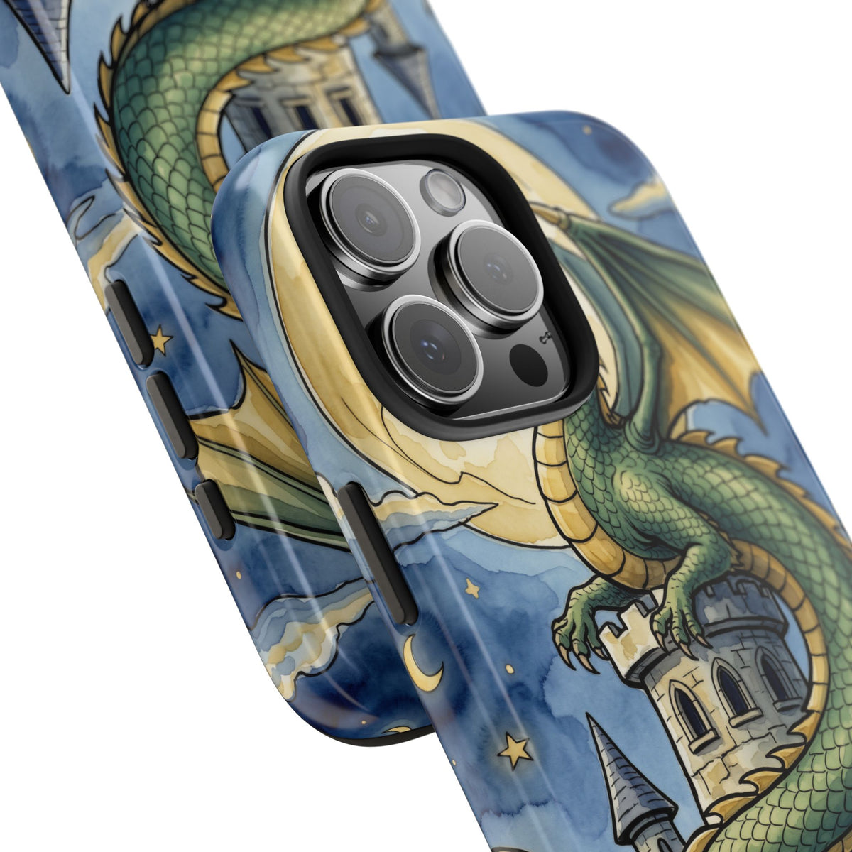 Fantasy Dragon Phone Case - Wizard Tower Ink and Watercolor