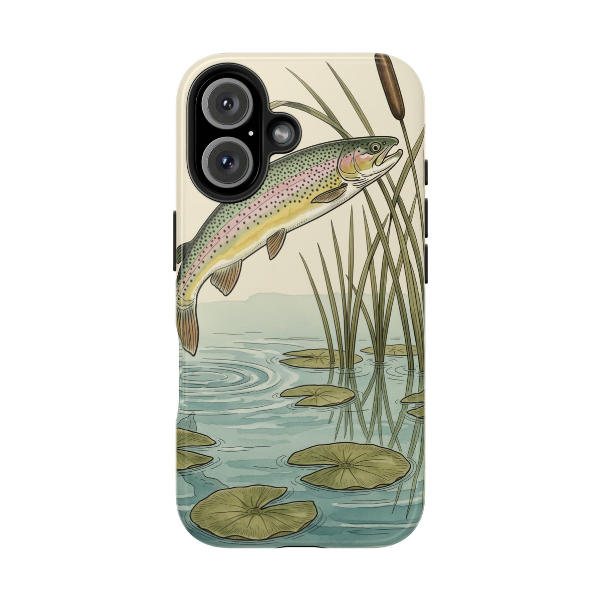 Trout Fishing Phone Case - Vintage Field Guide Fish Illustration