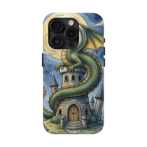 Fantasy Dragon Phone Case - Wizard Tower Ink and Watercolor