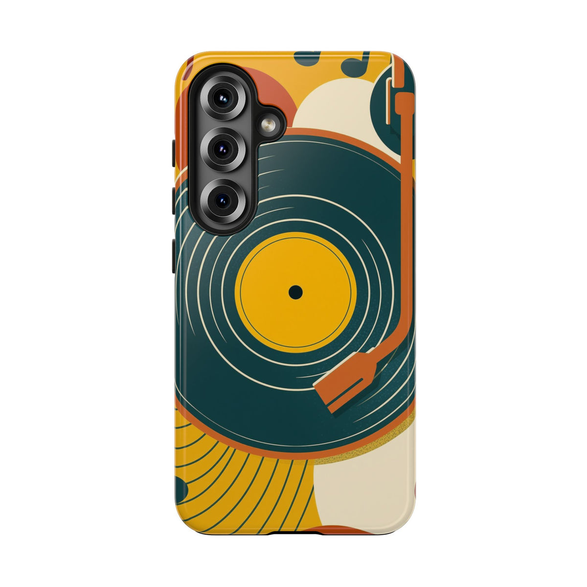 Vinyl Record Phone Case - Retro Mid-Century Music Design
