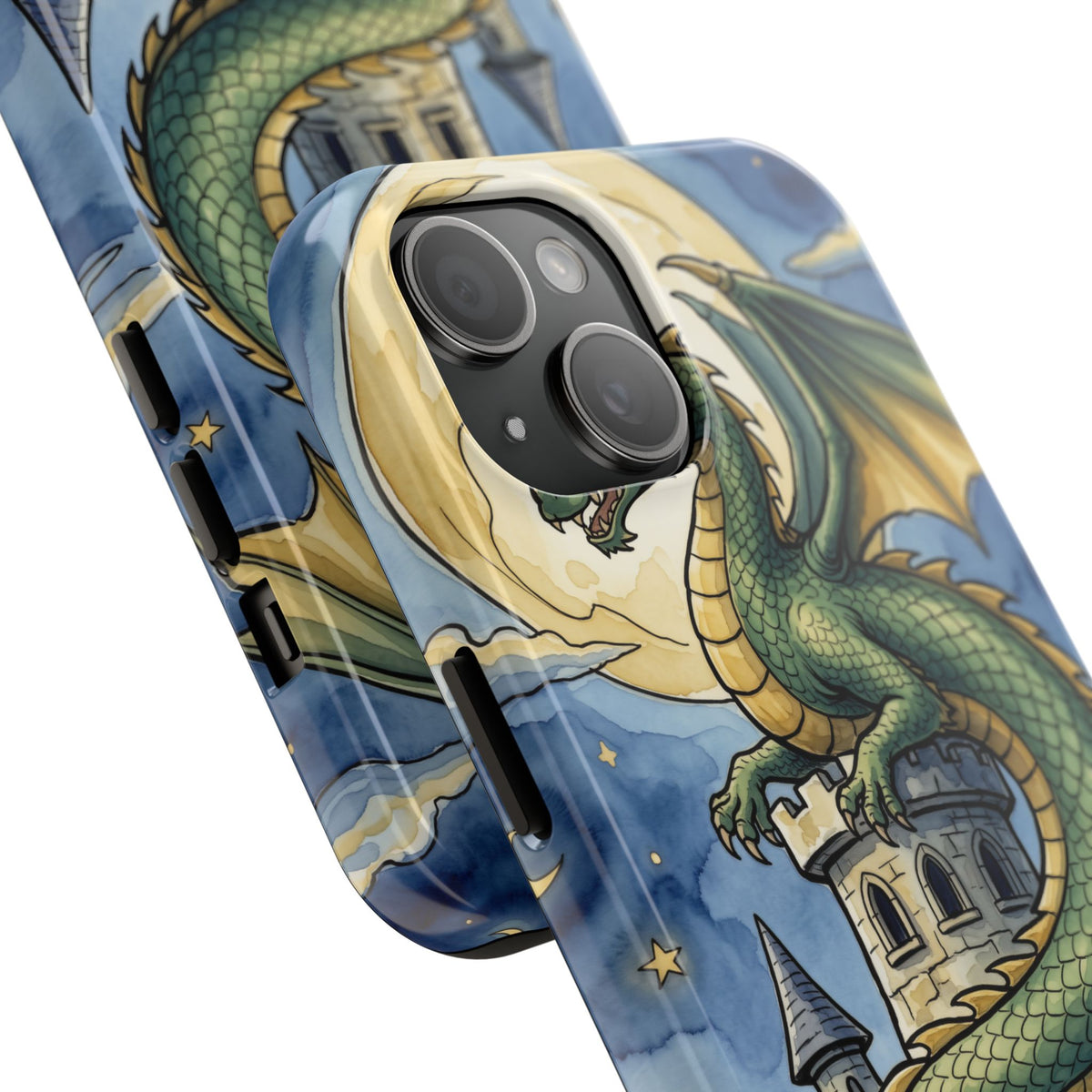 Fantasy Dragon Phone Case - Wizard Tower Ink and Watercolor