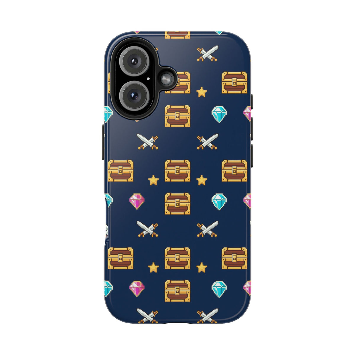 Pixel Treasure Phone Case - Retro RPG Style Gems and Potions