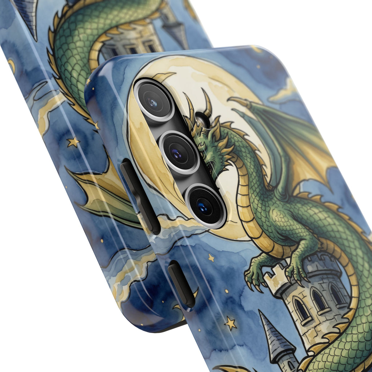 Fantasy Dragon Phone Case - Wizard Tower Ink and Watercolor