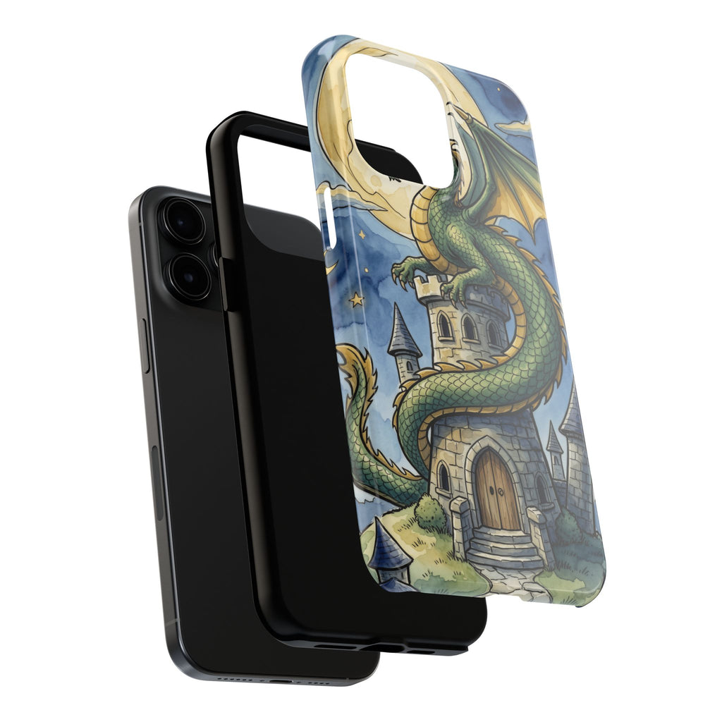Fantasy Dragon Phone Case - Wizard Tower Ink and Watercolor