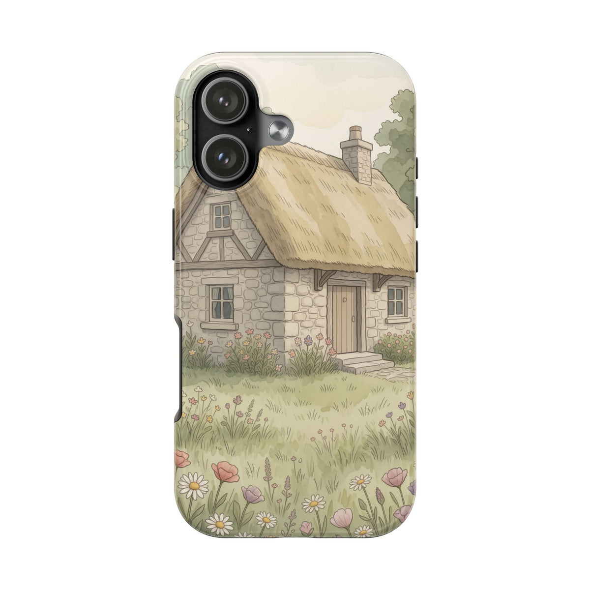 Cottagecore Cottage Phone Case - Storybook Meadow Art Case