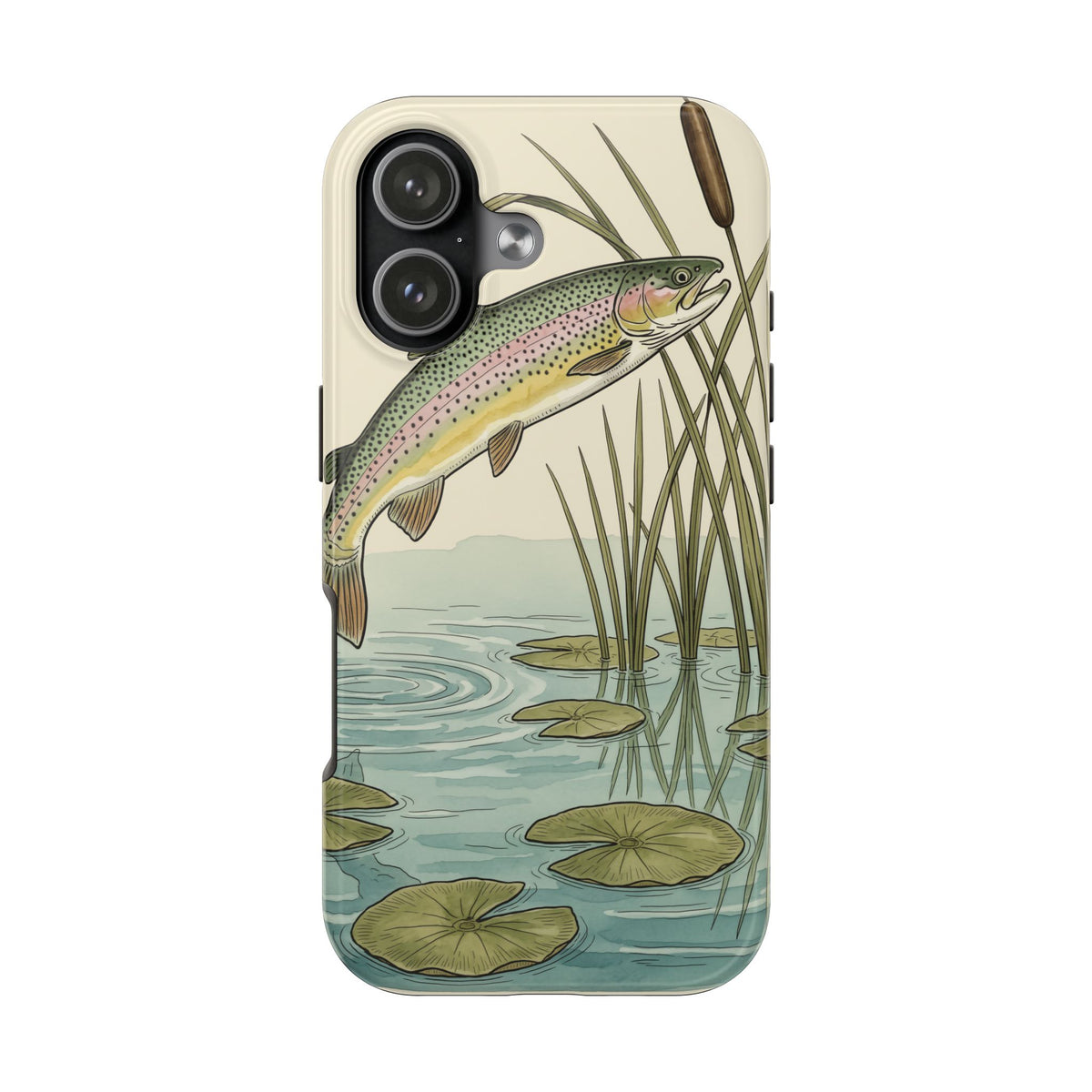 Trout Fishing Phone Case - Vintage Field Guide Fish Illustration