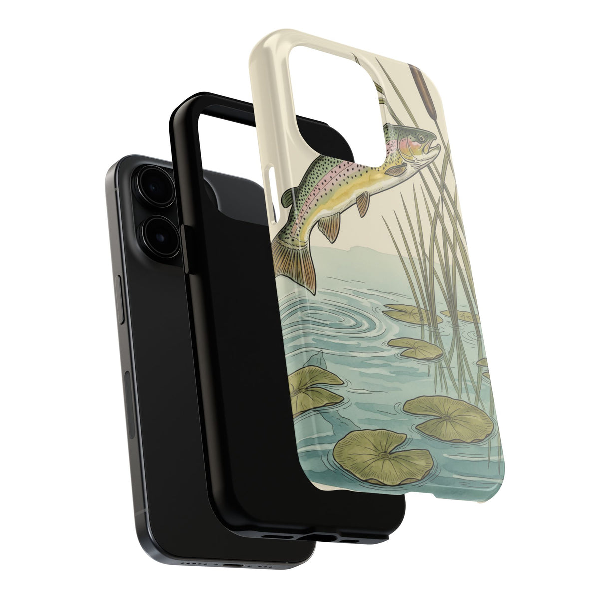 Trout Fishing Phone Case - Vintage Field Guide Fish Illustration