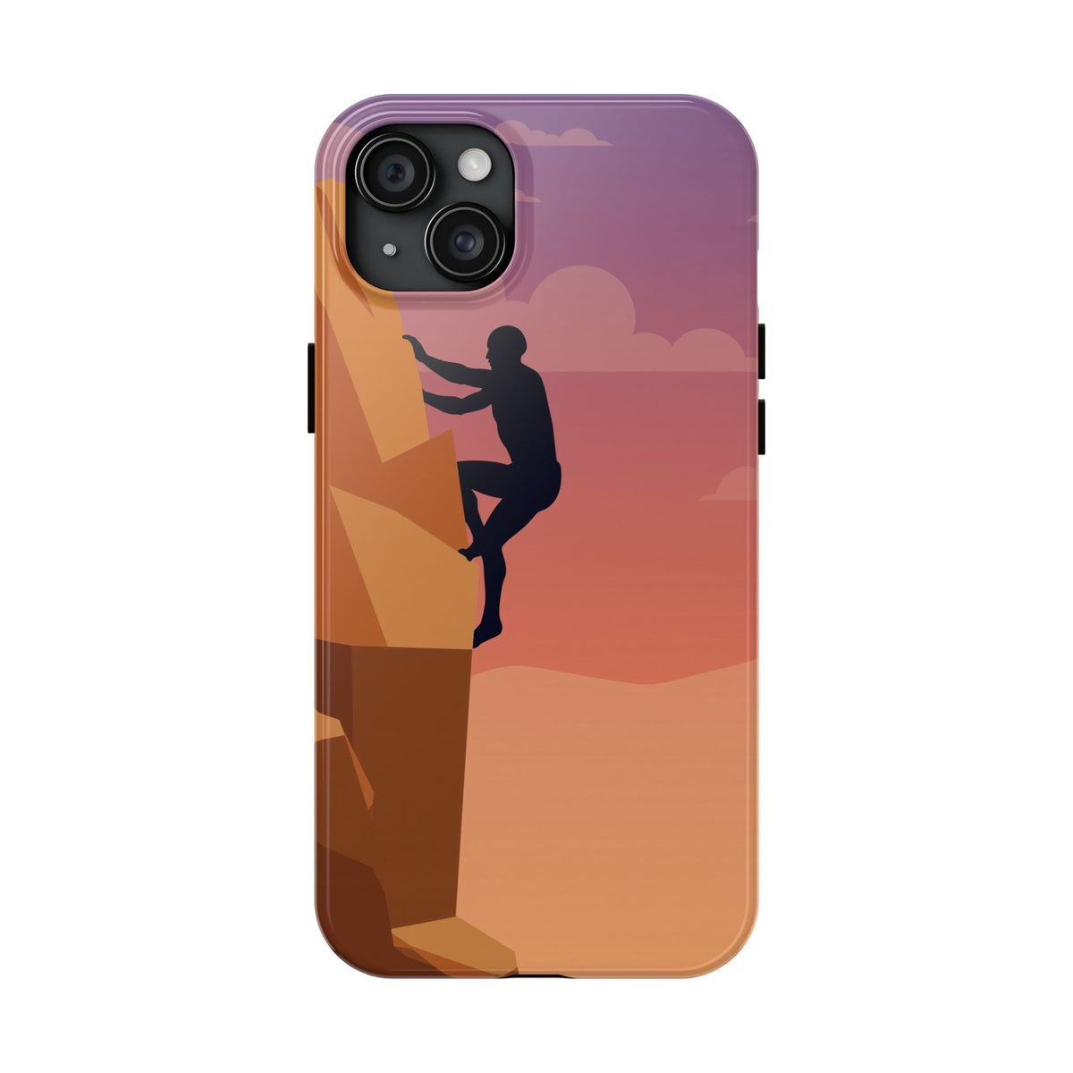 Rock Climber Phone Case - Sandstone Cliff Sunset Silhouette