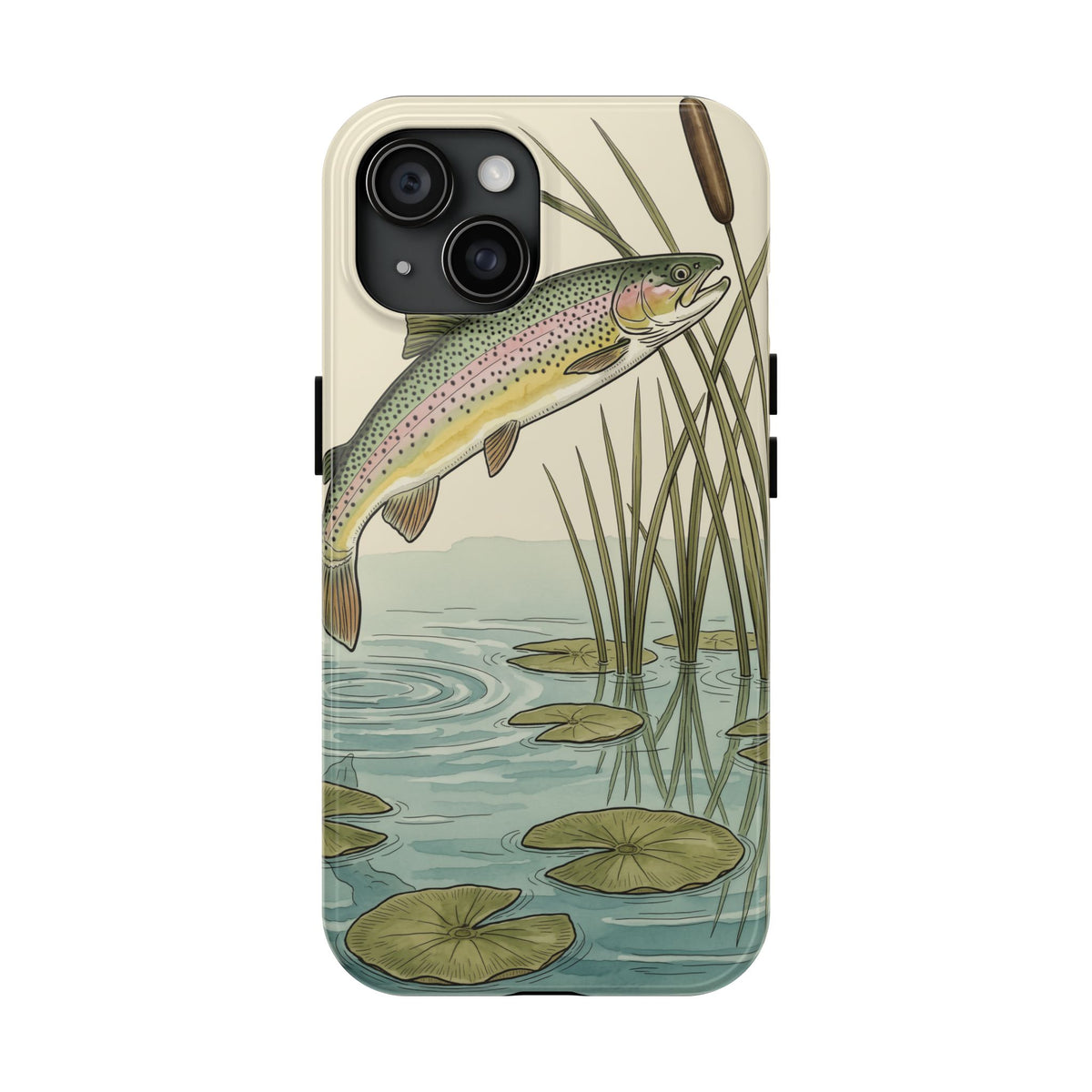 Trout Fishing Phone Case - Vintage Field Guide Fish Illustration