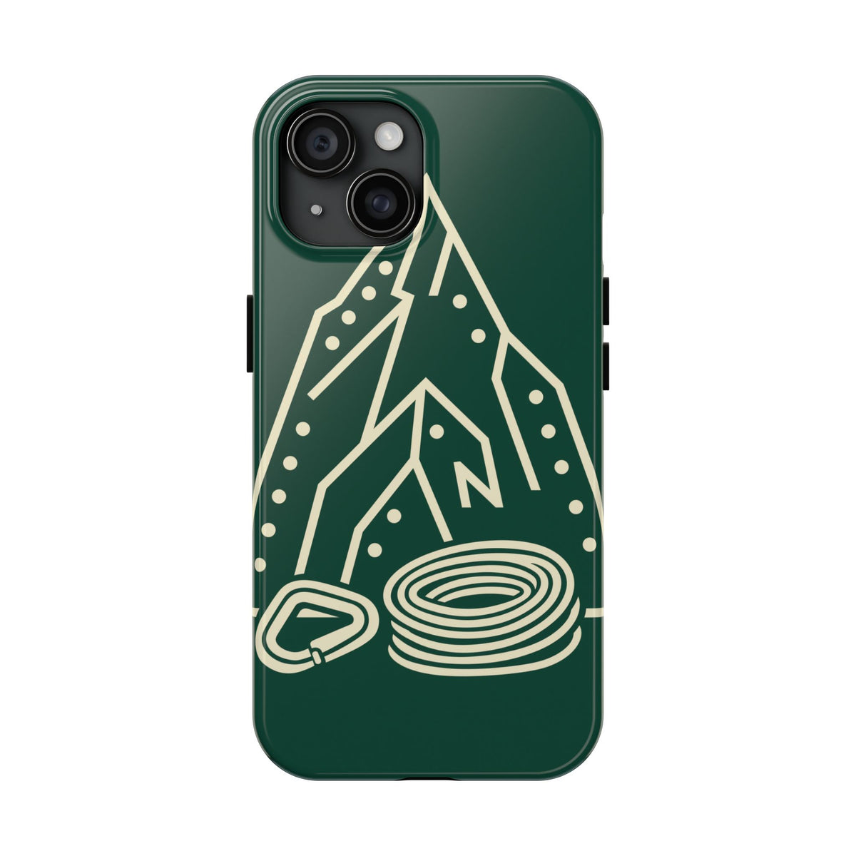 Rock Climbing Phone Case - Mountain Route, Rope and Carabiner