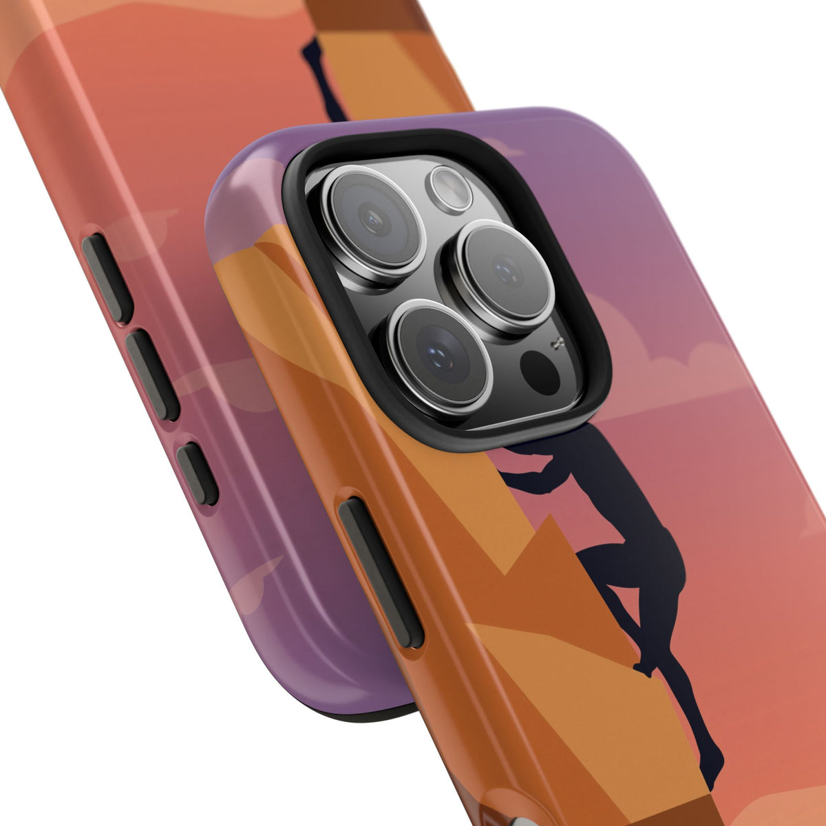 Rock Climber Phone Case - Sandstone Cliff Sunset Silhouette