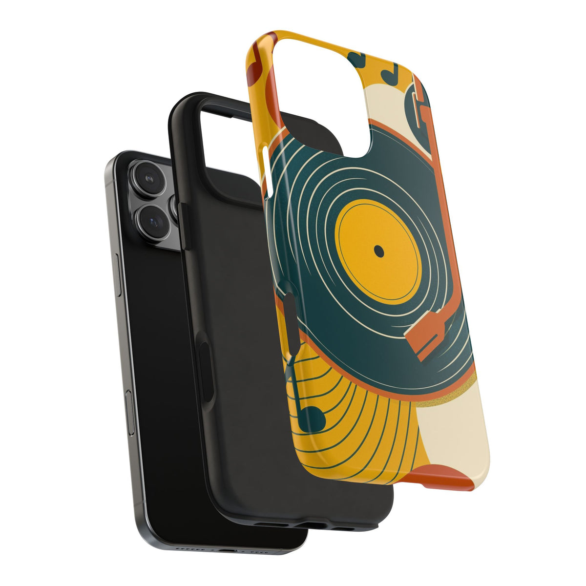 Vinyl Record Phone Case - Retro Mid-Century Music Design