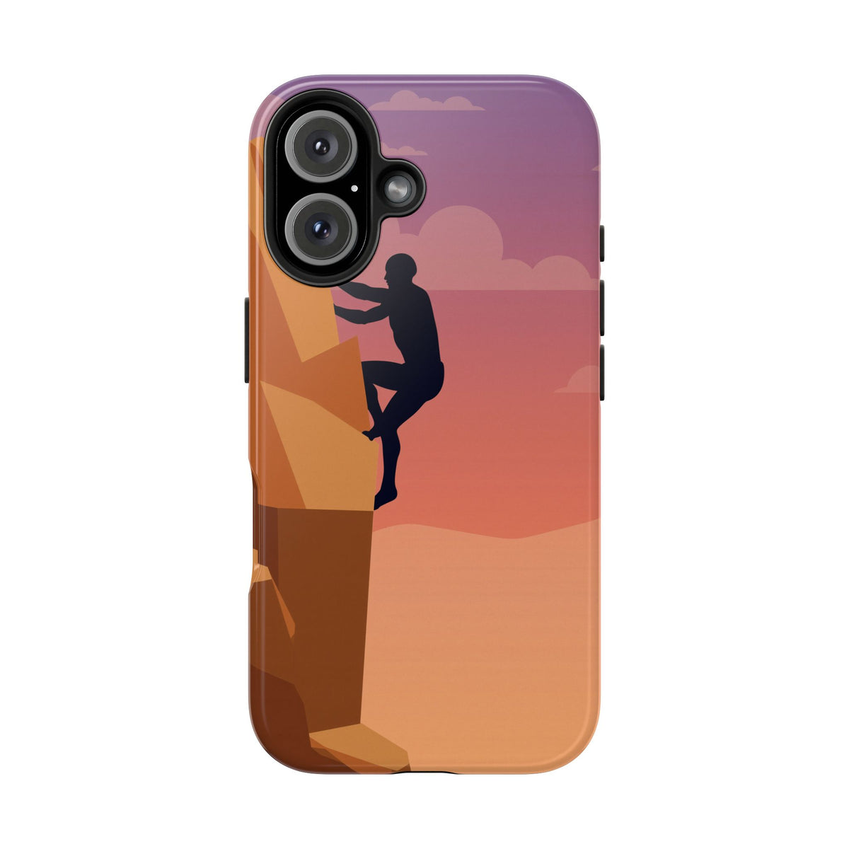 Rock Climber Phone Case - Sandstone Cliff Sunset Silhouette