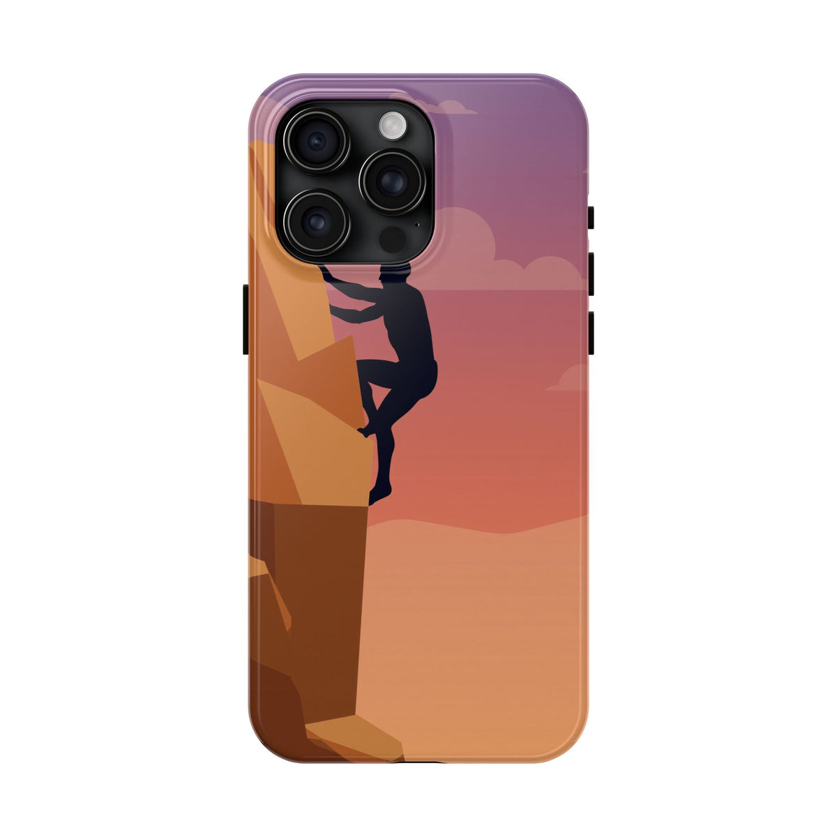 Rock Climber Phone Case - Sandstone Cliff Sunset Silhouette