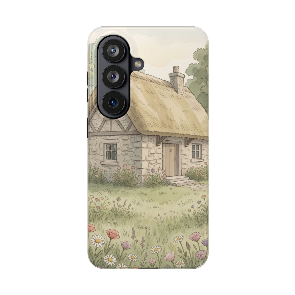 Cottagecore Cottage Phone Case - Storybook Meadow Art Case