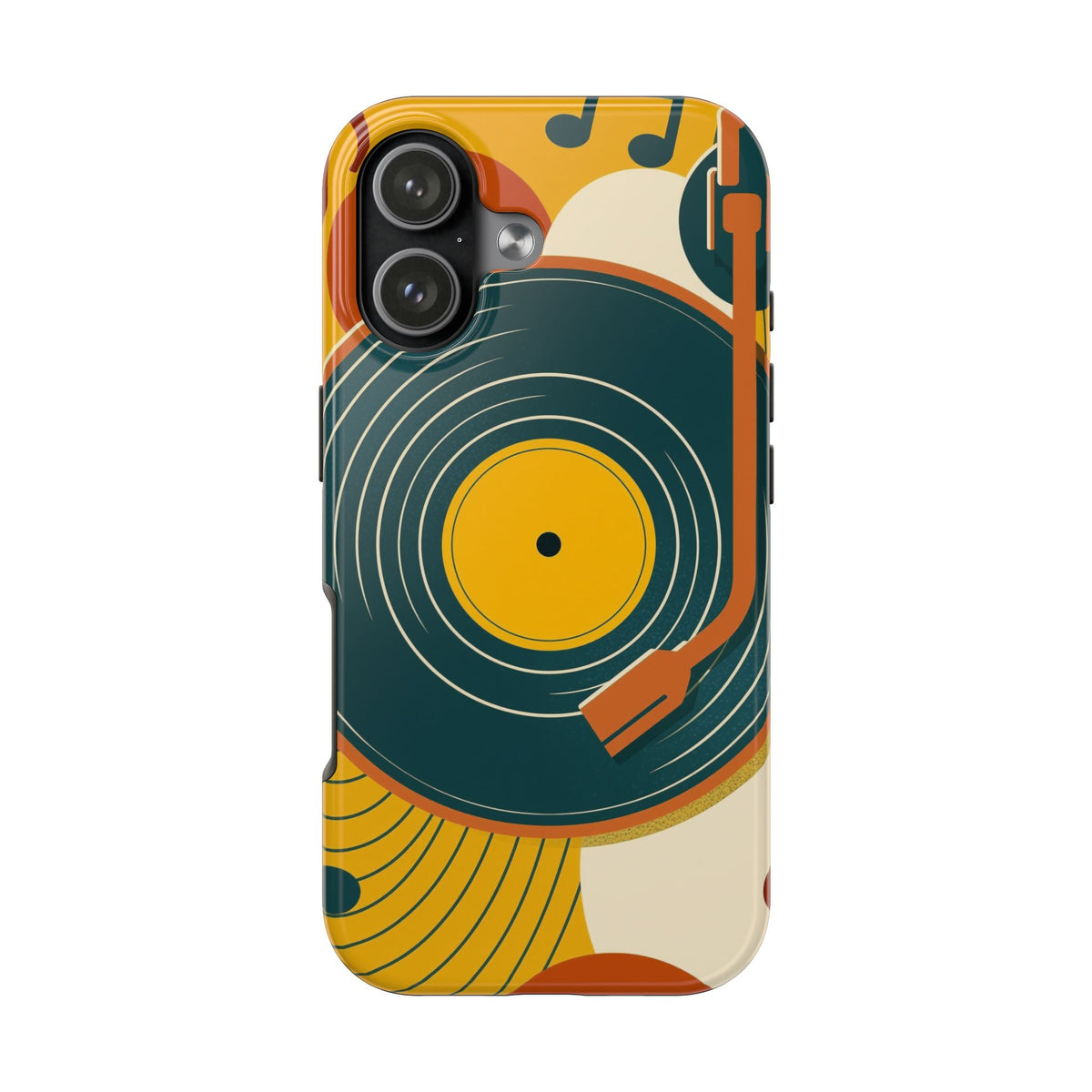Vinyl Record Phone Case - Retro Mid-Century Music Design