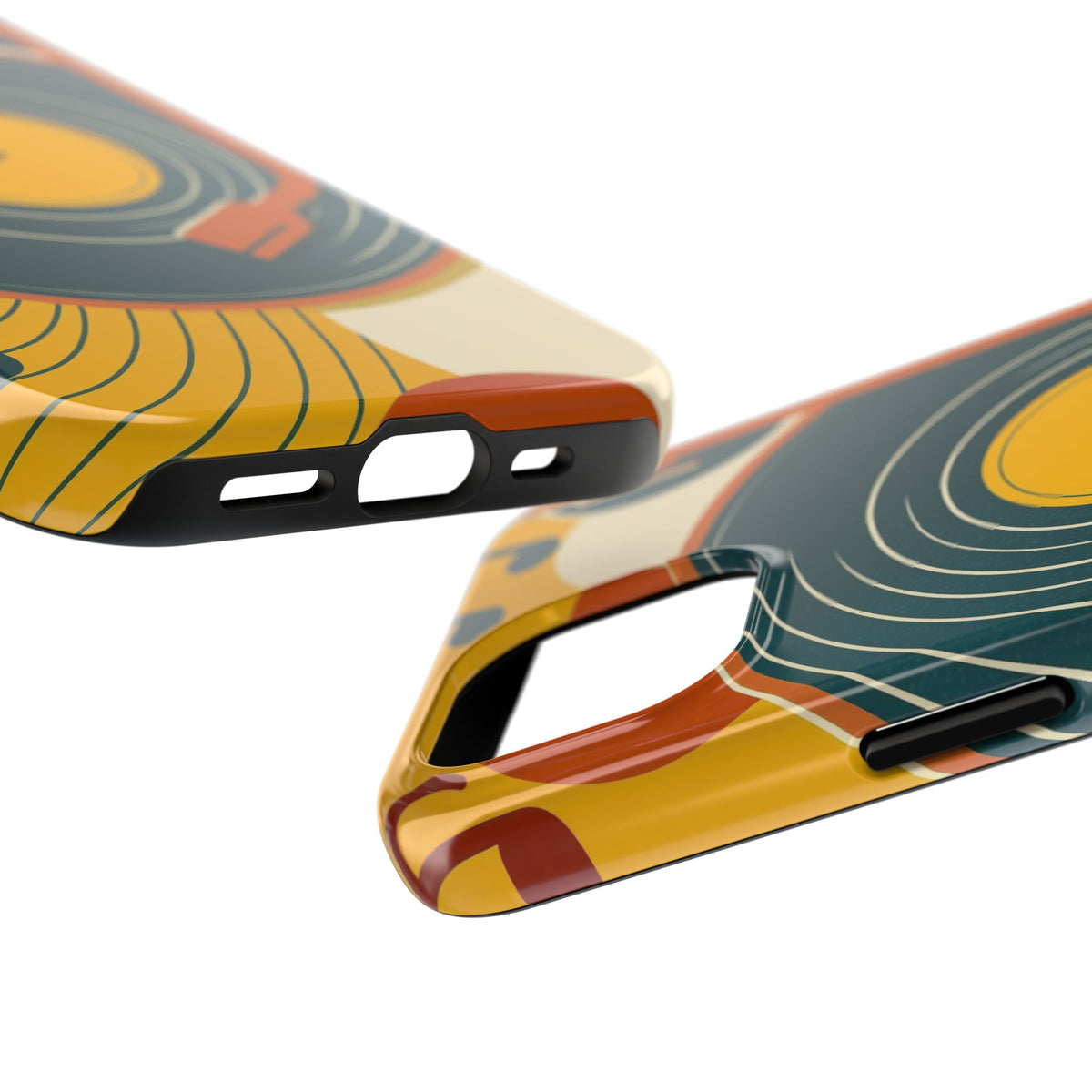 Vinyl Record Phone Case - Retro Mid-Century Music Design