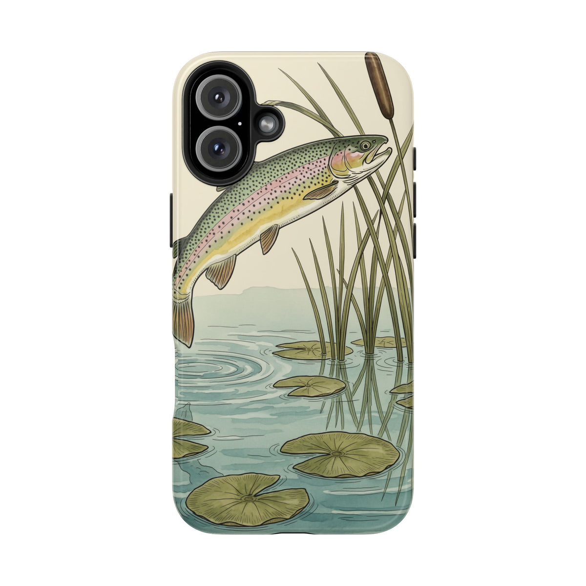 Trout Fishing Phone Case - Vintage Field Guide Fish Illustration