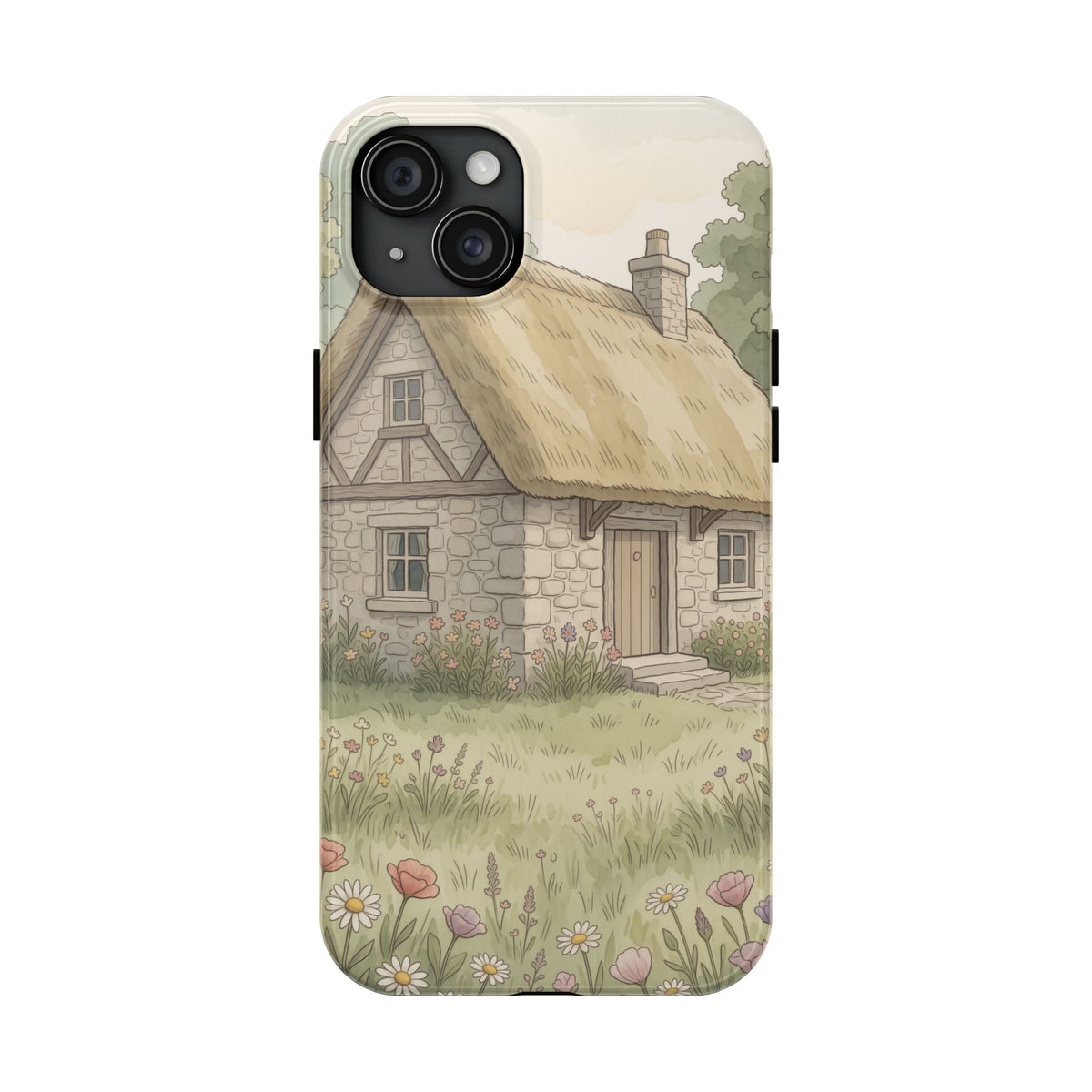 Cottagecore Cottage Phone Case - Storybook Meadow Art Case