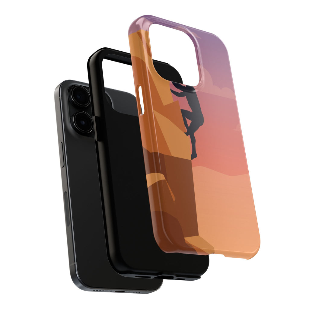 Rock Climber Phone Case - Sandstone Cliff Sunset Silhouette