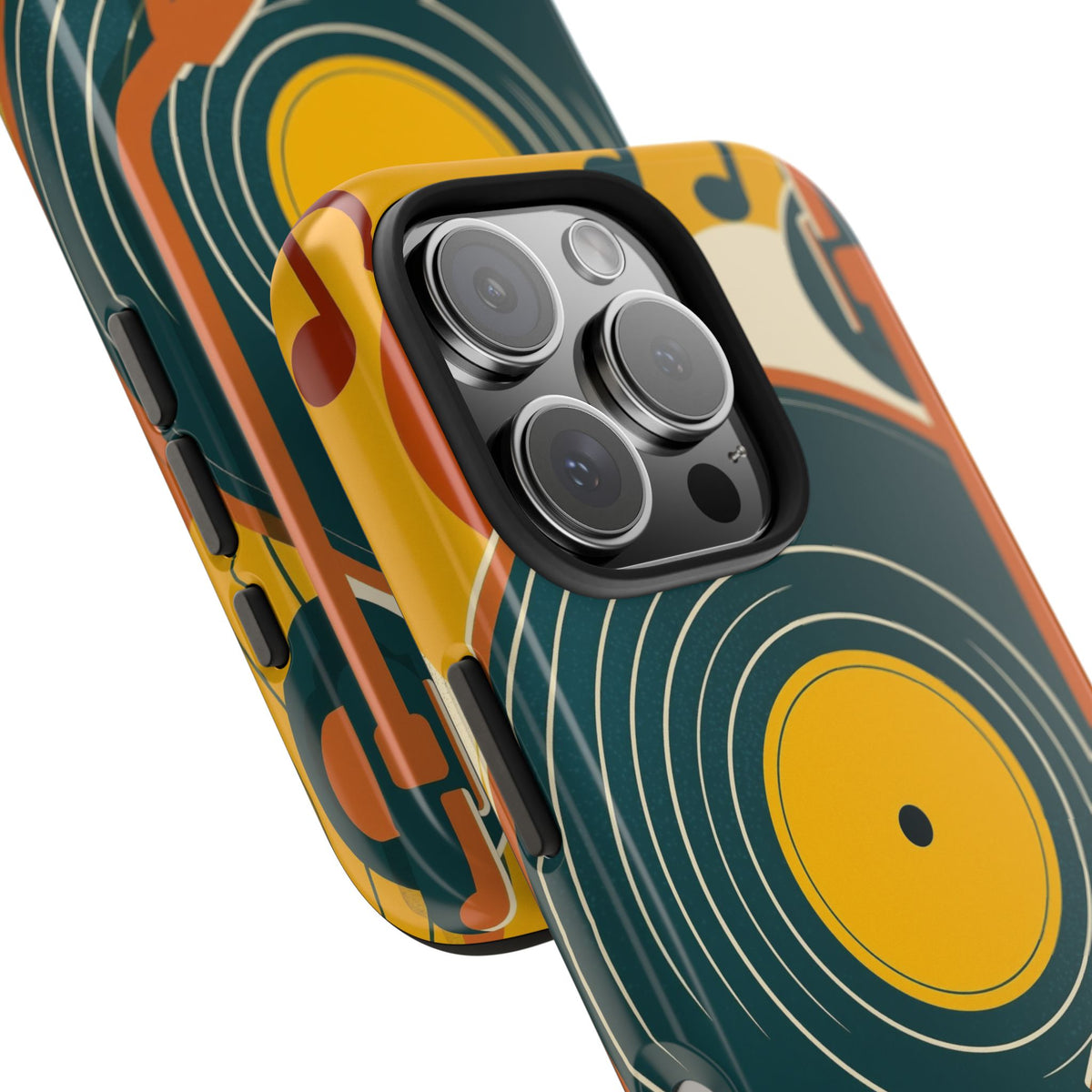 Vinyl Record Phone Case - Retro Mid-Century Music Design