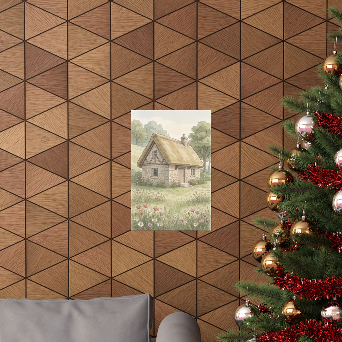 Cottagecore Cottage Poster - Storybook Meadow Wall Art Print